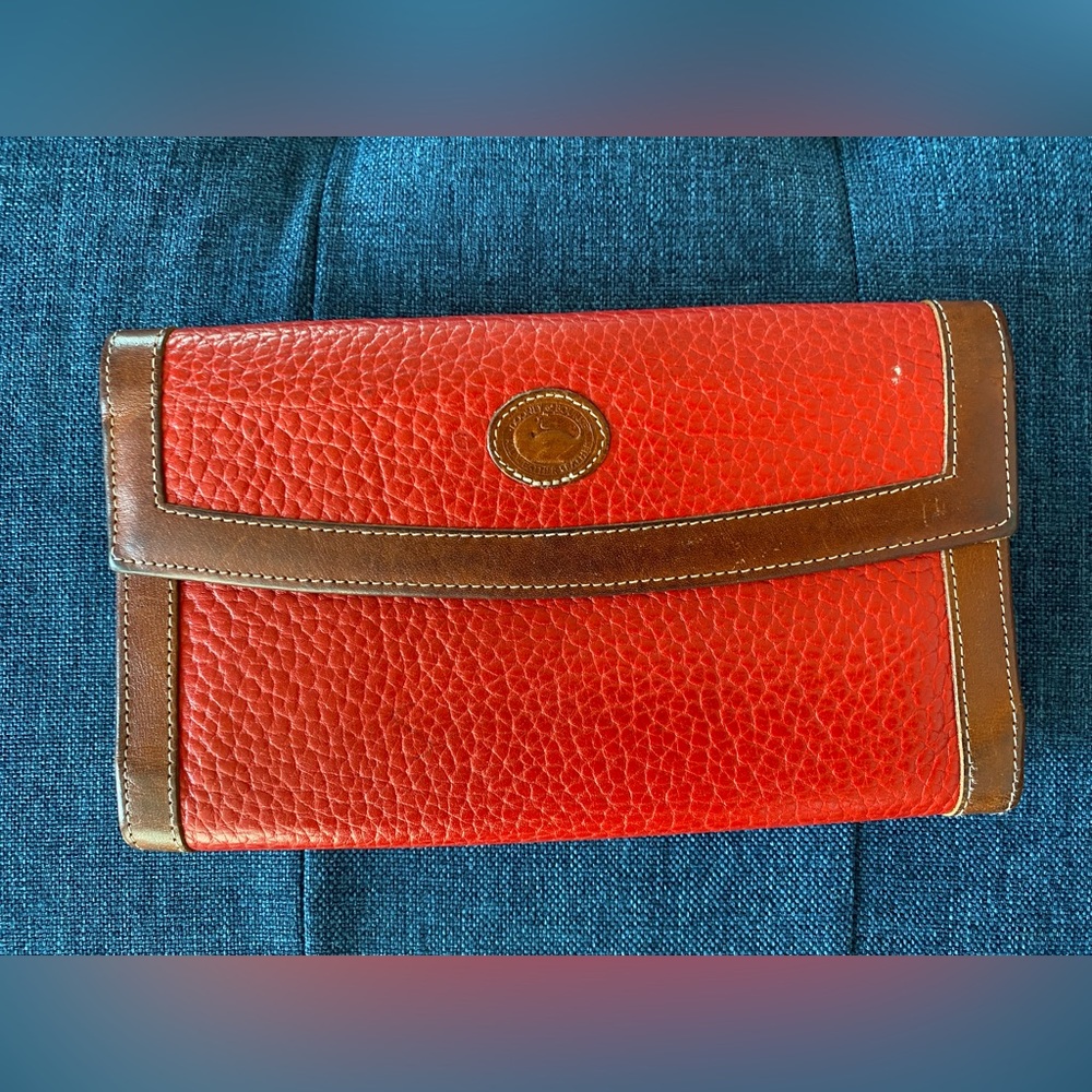 Vintage Dooney & Bourke Wallet Red & Tan